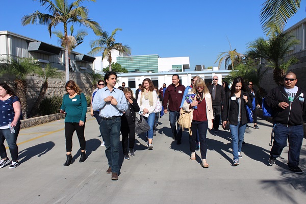 High school counselors taking campus tour