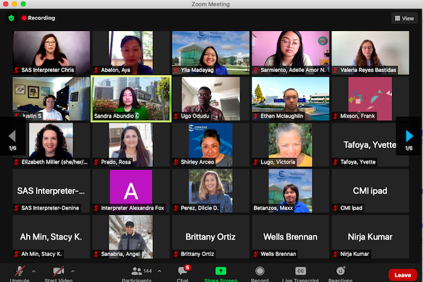 Virtual Welcome Day participants
