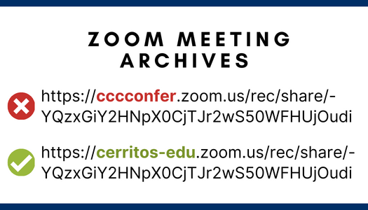 A correct and incorrect Zoom meeting URL address.