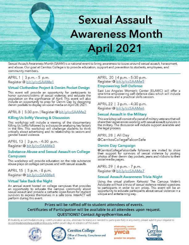 Sexual Assault Awareness Month (SAAM) 2021 Events Calendar