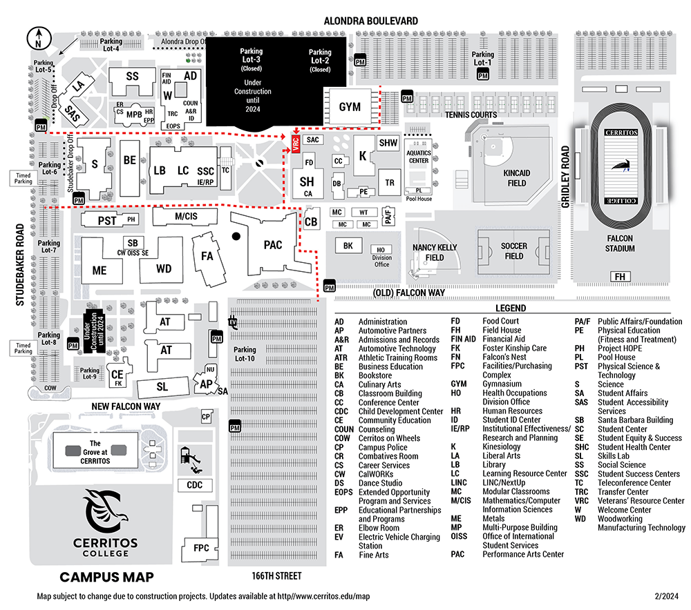 Campus Map showing VRC location