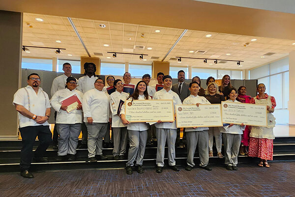 Culinary competition participants and judges