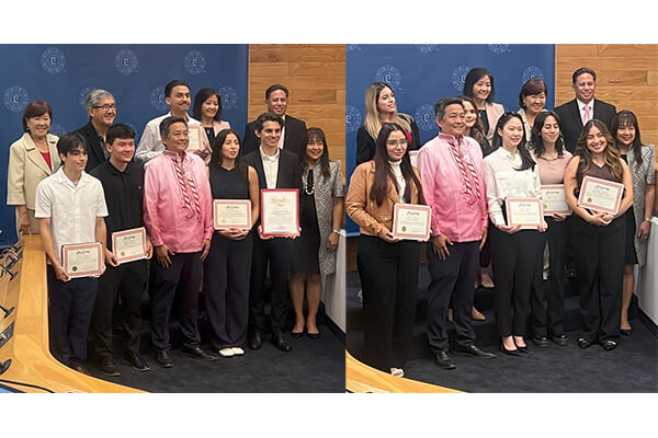 Students recognized by the Cerritos city council
