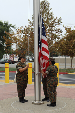 Color Guard raising flag