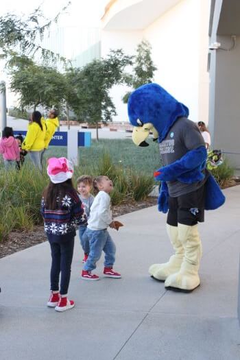 Little girl with Franco Falcon