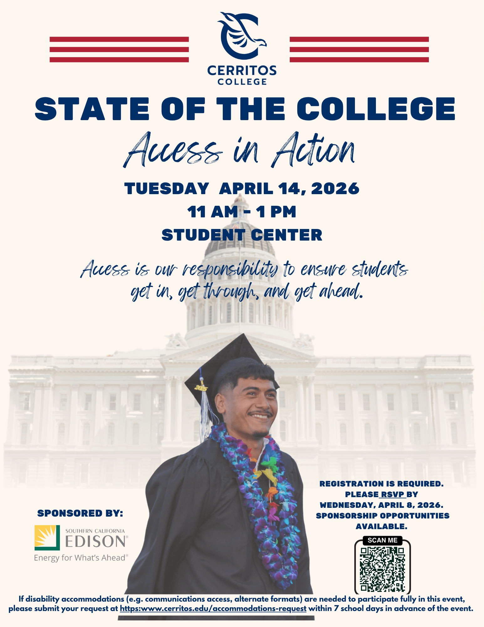 2026 State of the College on Tuesday, April 14, 2026 from 11am to 1pm in Student Center