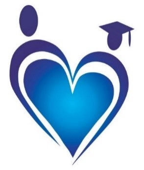 Silhouette of a parental and child figure with a heart.