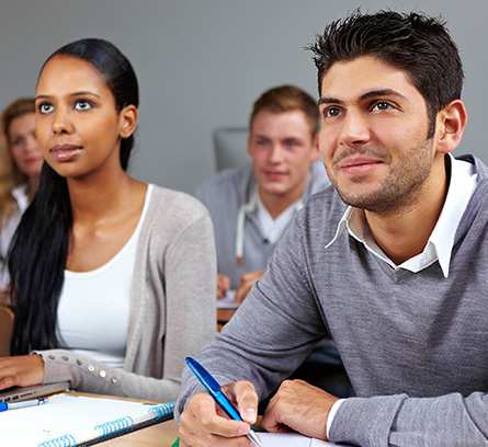 Students listening in class