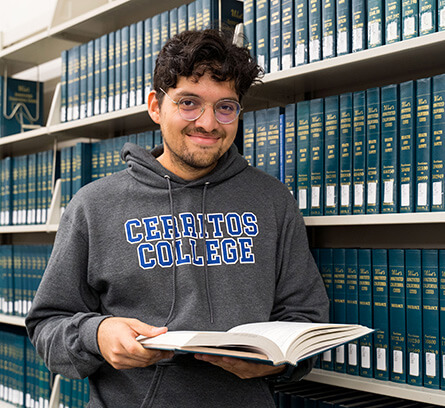 Female legal student reading books