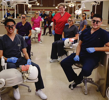 Dental Hygiene Students with instructor Dani Carroll