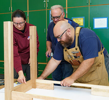 Woodworking Students