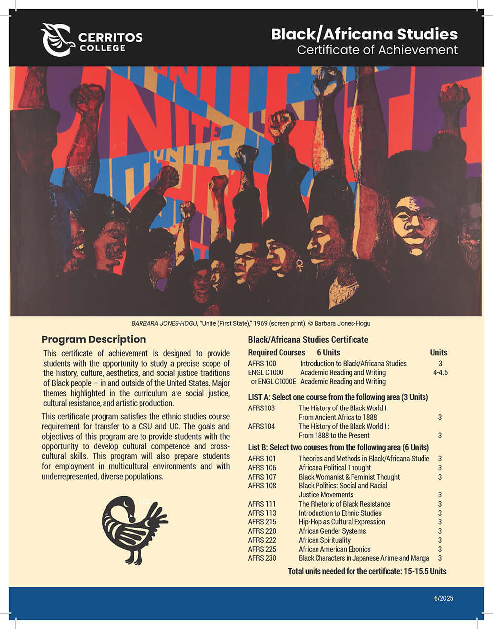 Black/Africana Studies Certificate Pull Sheet