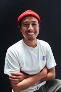Young man with red hat