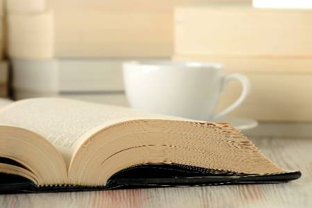 Spring 2028 Books with coffee cup