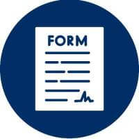 blue and white form icon