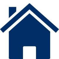 blue and white house icon