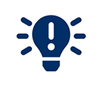 Lightbulb with exclaimation point inside of it