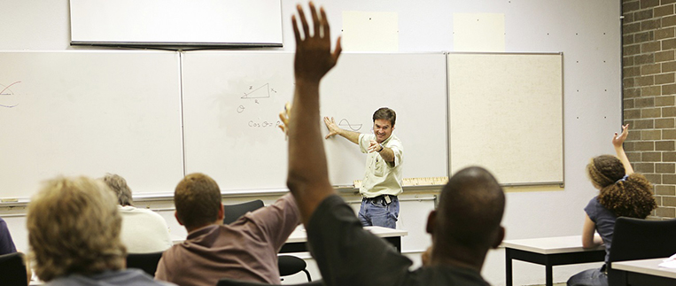 Math Instructor and a class of students