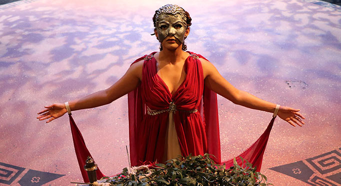 Student performing in a Theatre Arts play