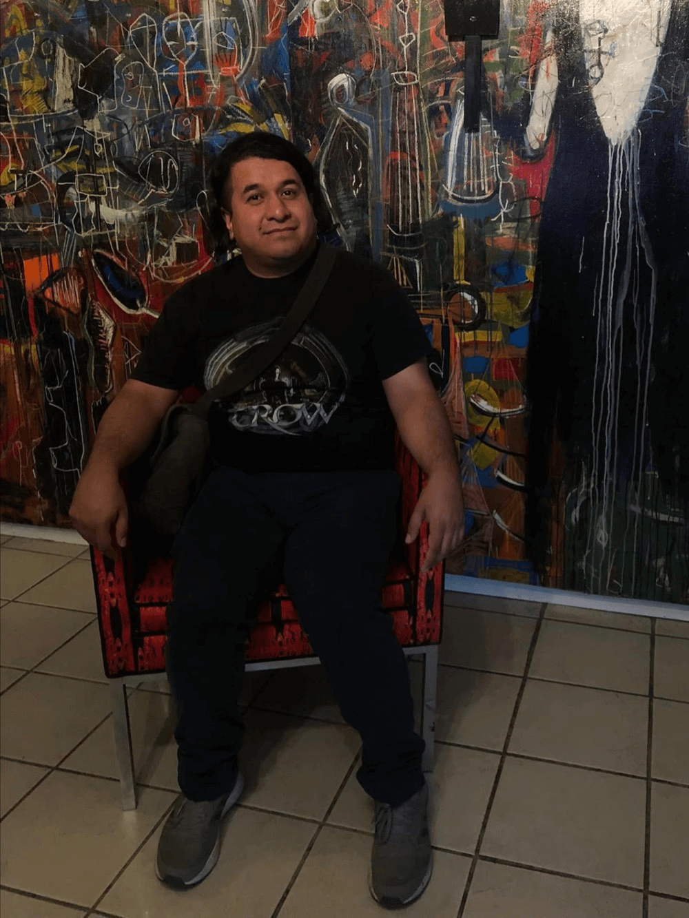 Brian Lombera during a studio visit