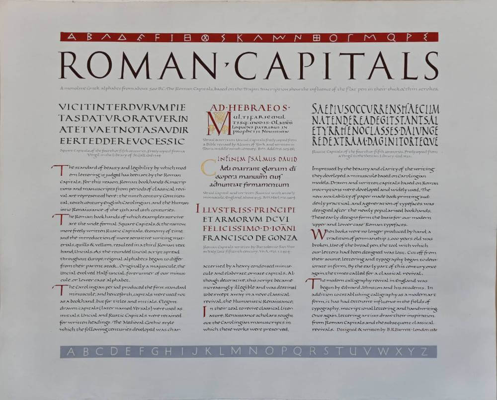 Roman capitals.