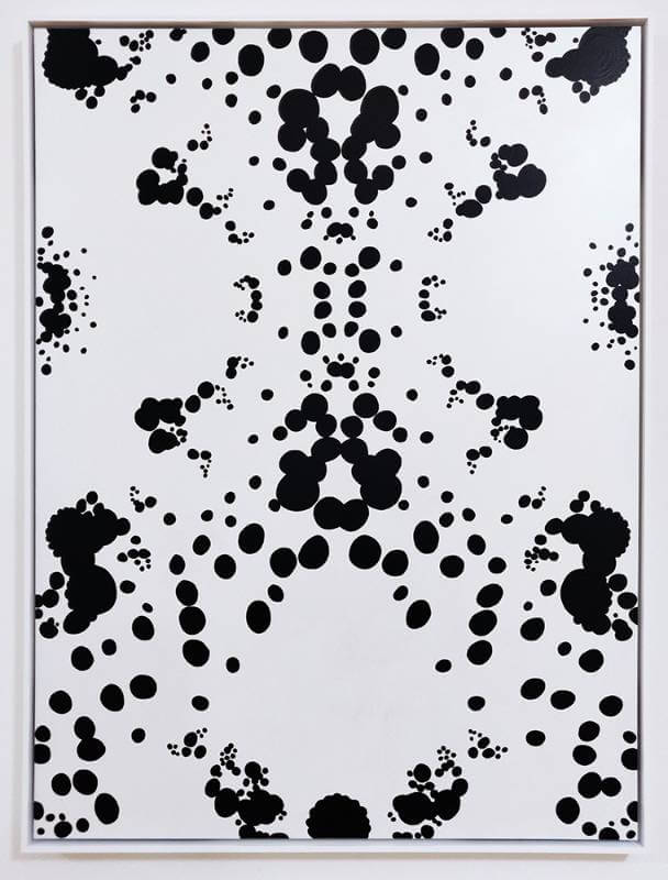 Symmetrical spotted ink blot test.