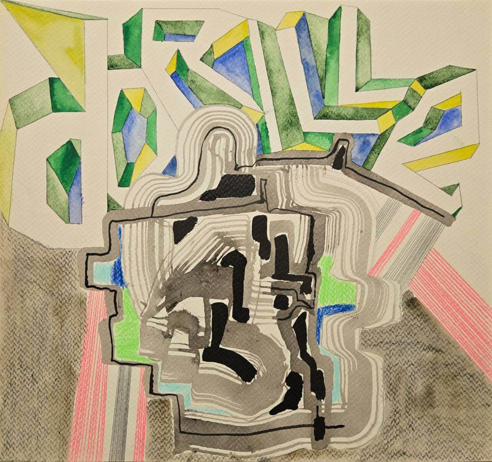 Colorful geometric shapes with text saying dorille.