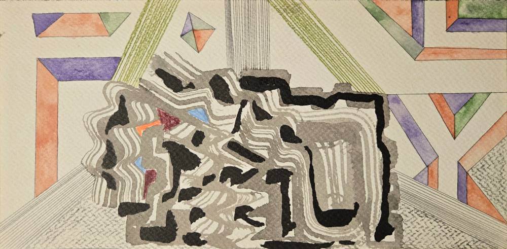 Colorful geometric shapes with text saying polly.