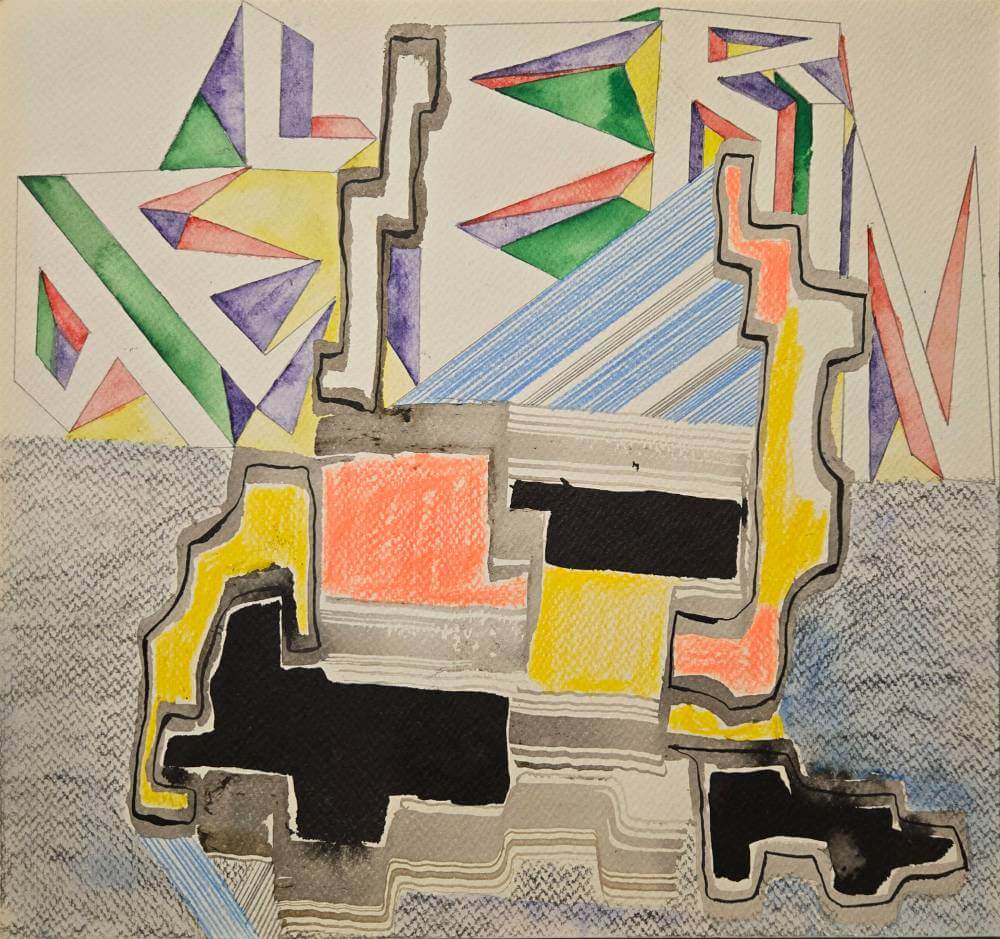 Colorful geometric shapes with text saying pelerin.