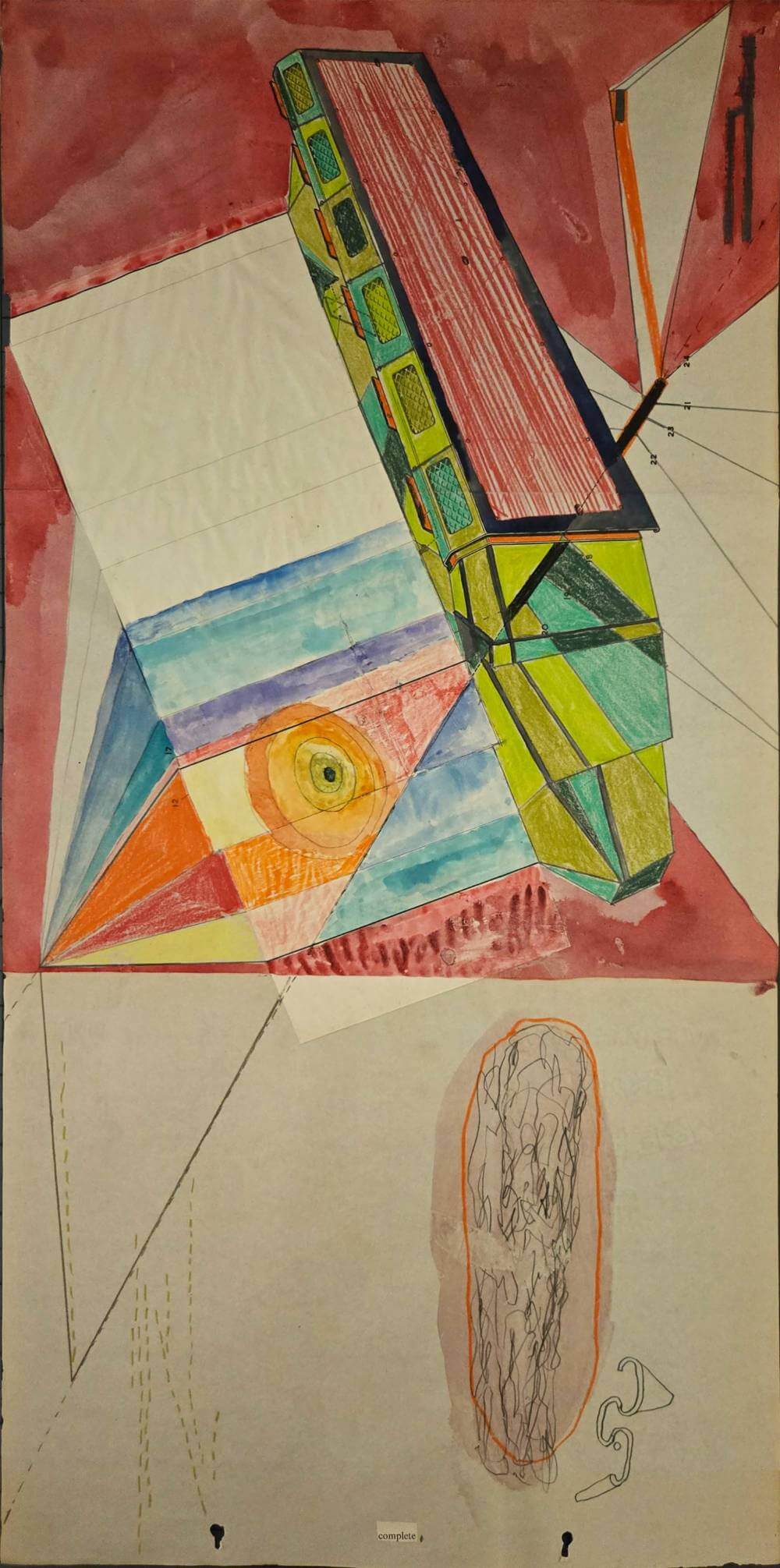 Colorful and abstract geometric shapes with text saying complete.