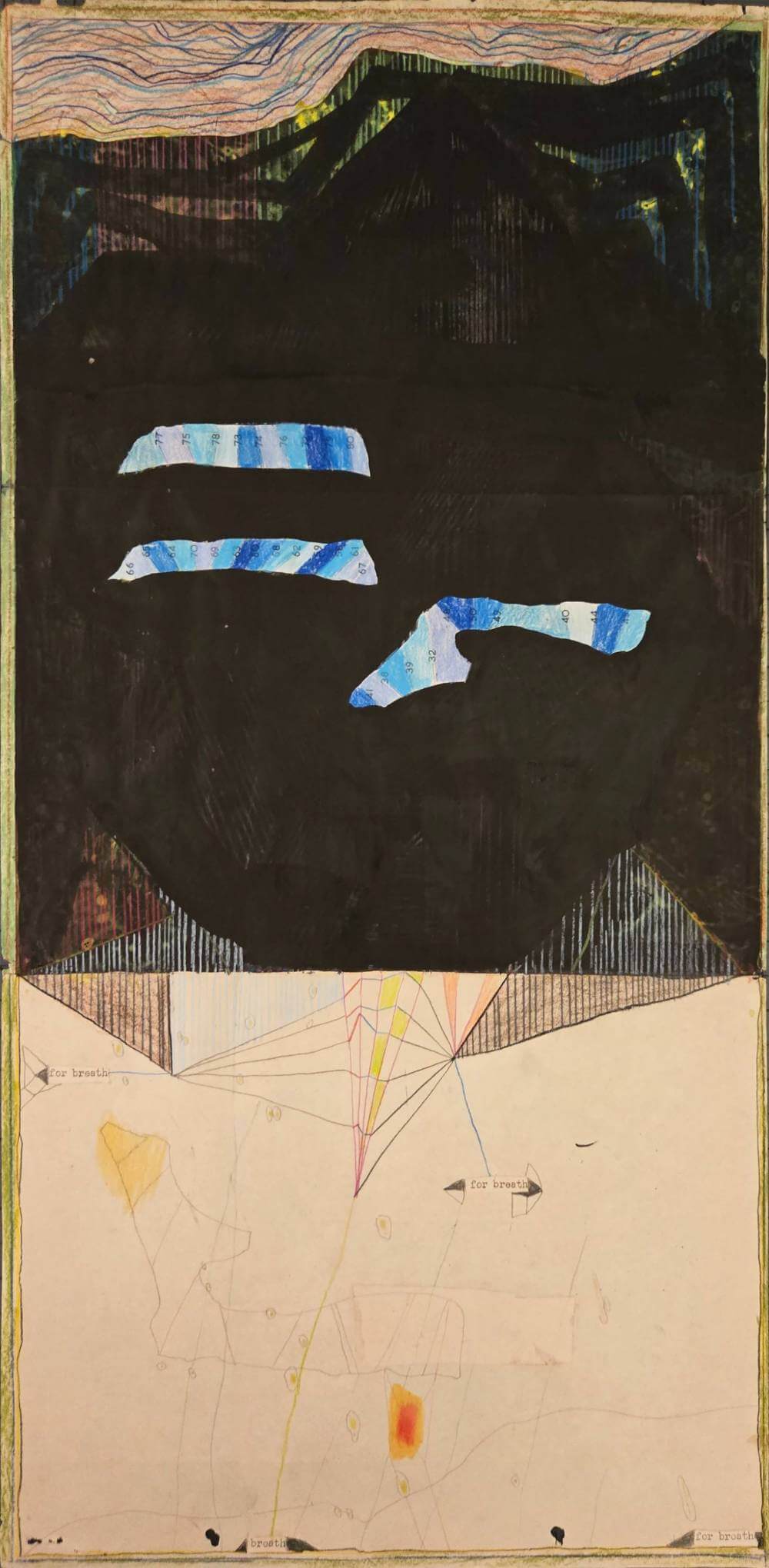 Colorful and abstract geometric shapes with text saying for breath.