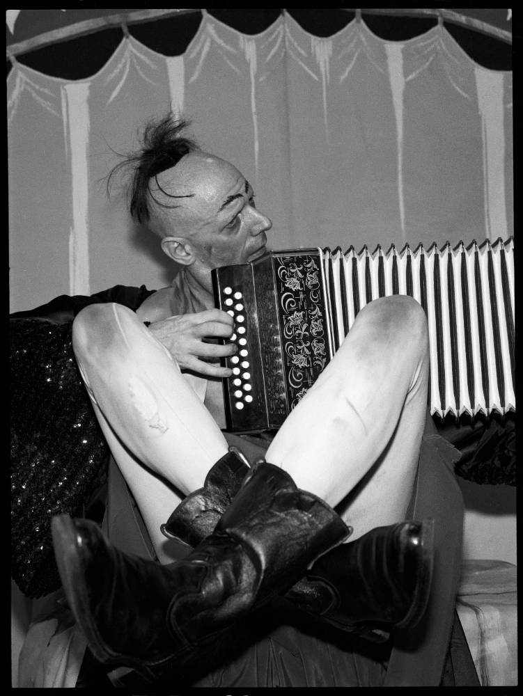Ethyl Eichelberger playing accordion.