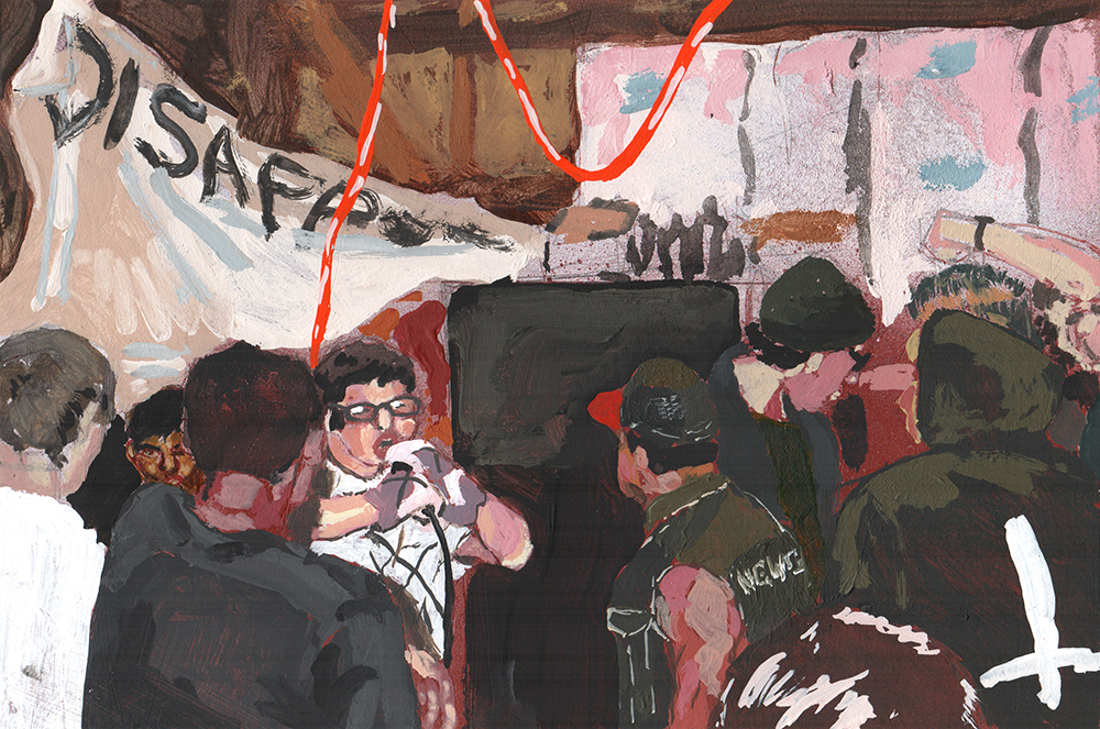 A hardcore punk band playing