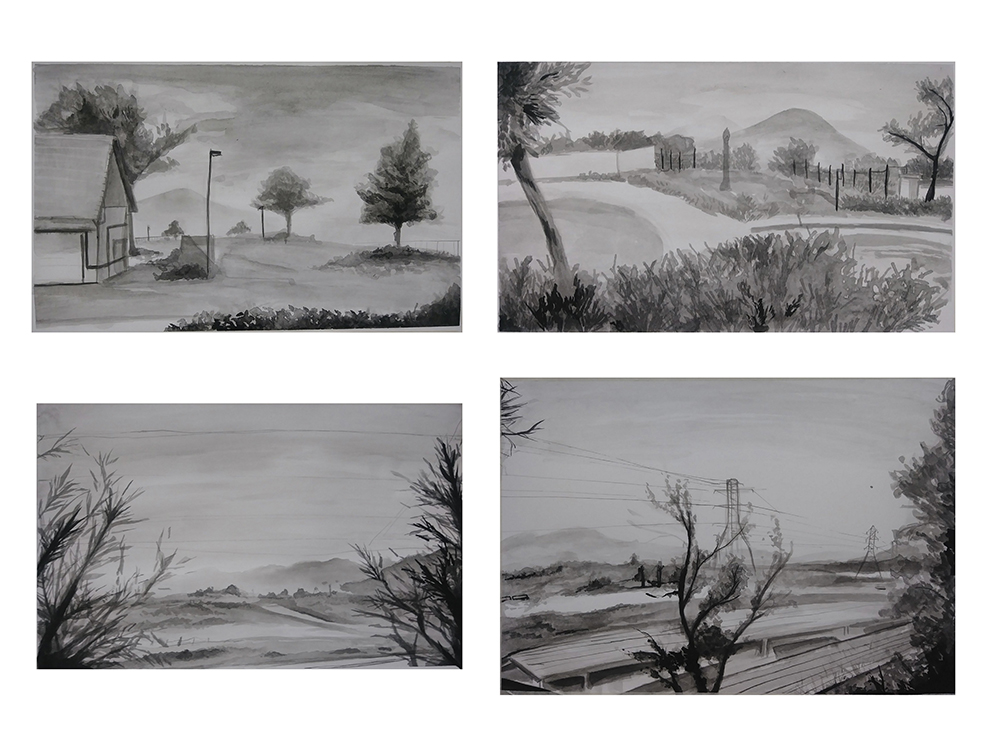 Four Landscape Drawings