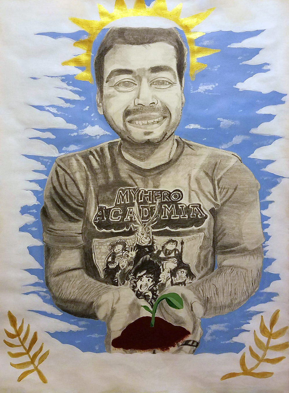 Drawing of a Man with a Sun Halo Drawing of a Man with a Sun Halo