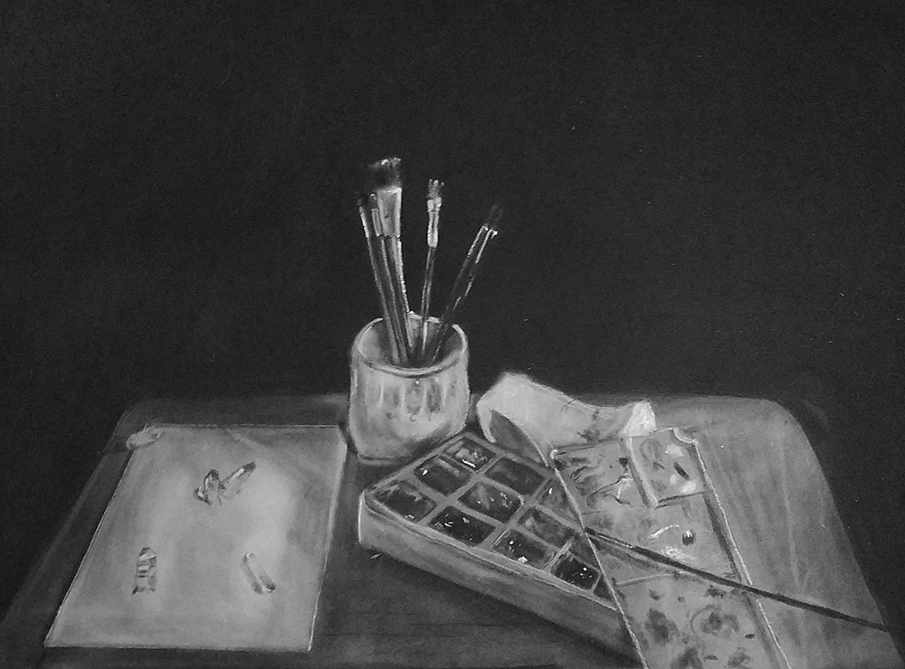 Drawing of Painting Supplies Drawing of Painting Supplies