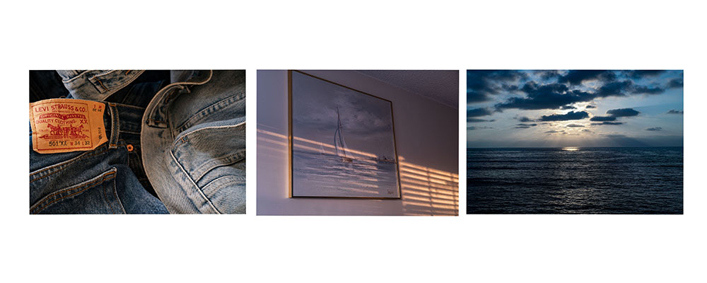 Jeans, Wall, and Ocean Sunrise