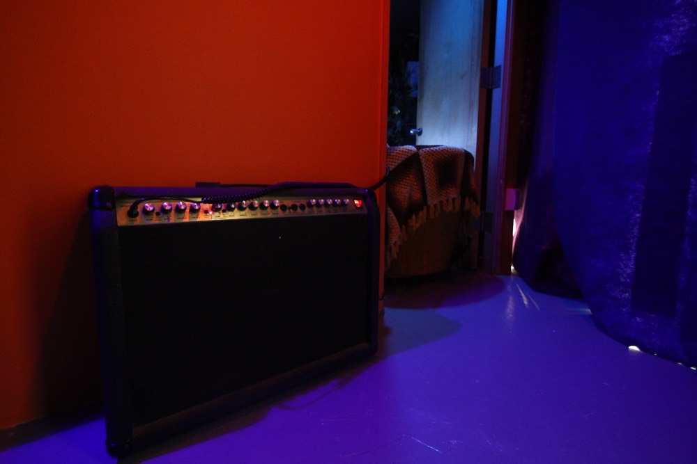 Guitar speaker and props