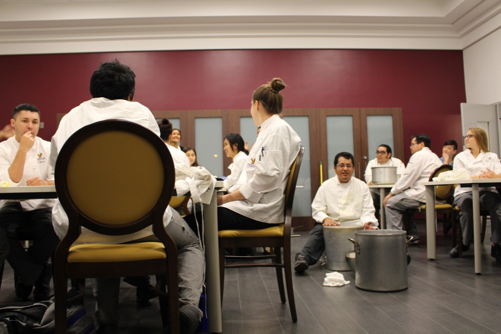 Cooking in a kitchen performance