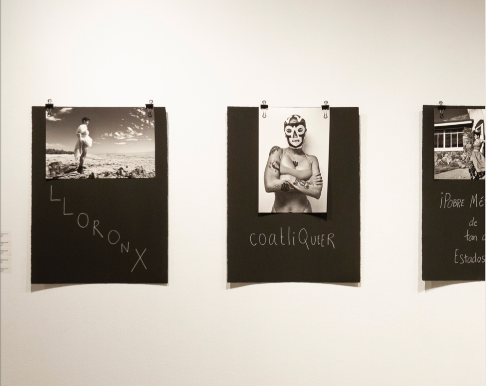 SUR drawings with words and black paint