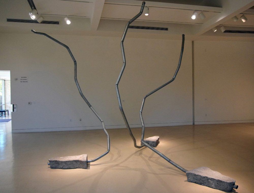 Metal polls turned into sculpture