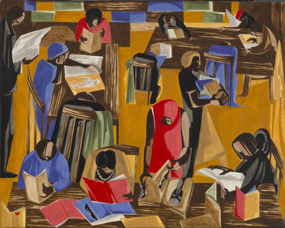  Jacob Lawrence. The Library (1960). Smithsonian American Art Museum