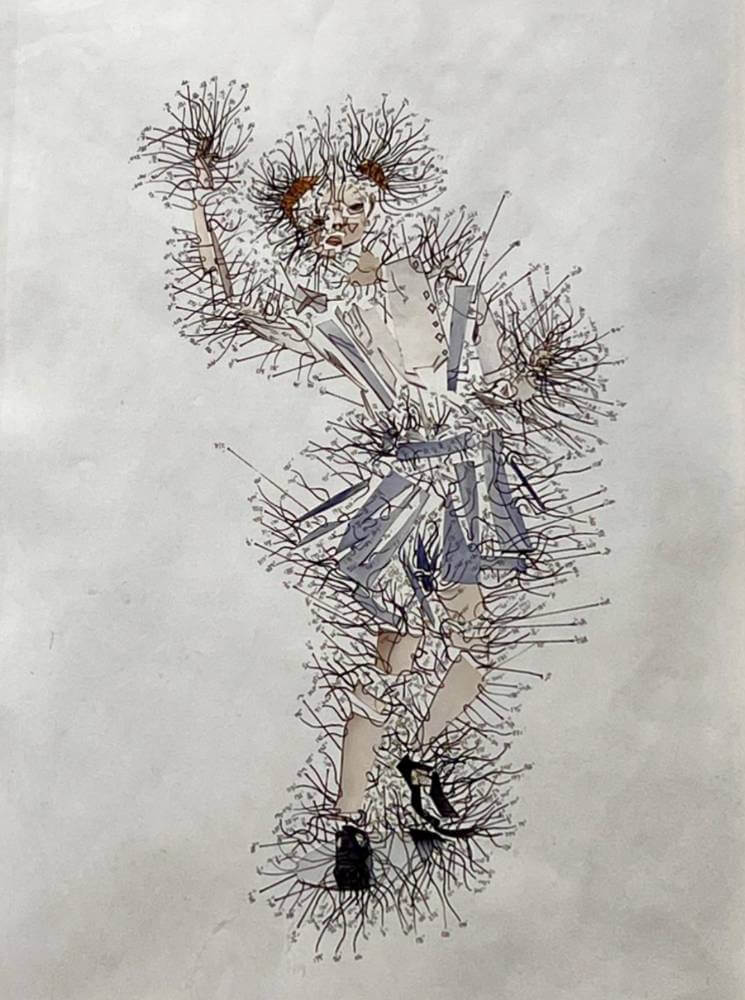 Linearly dissected figure with measurement in small black text coming out of it.