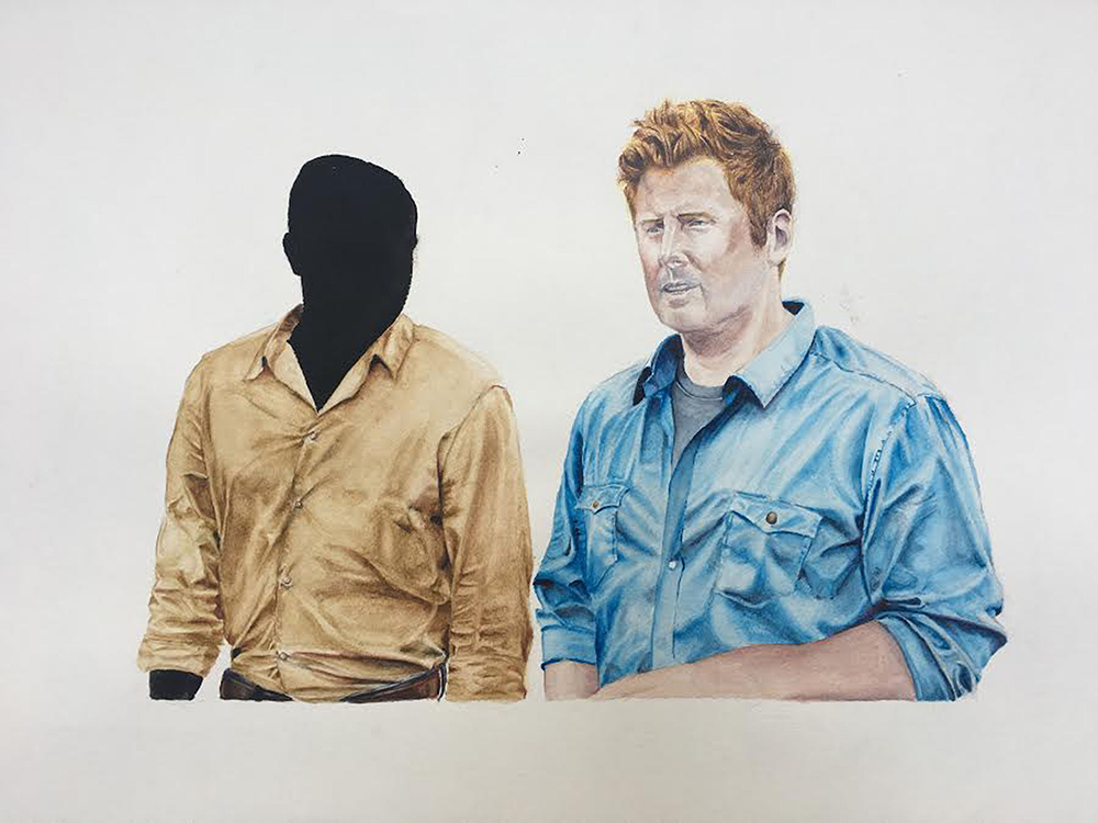 Two Men, One in Silhouette. Two Men, One in Silhouette.