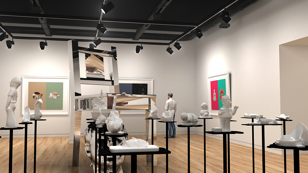 3D Rendering of a Museum Exhibition
