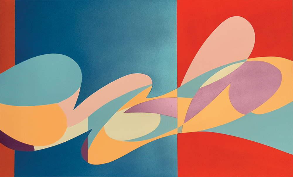 An abstract painting with biomorphic forms. An abstract painting with biomorphic forms.