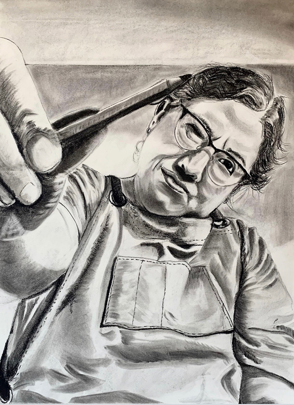 Drawing of a Person Holding a Pencil Drawing of a Person Holding a Pencil