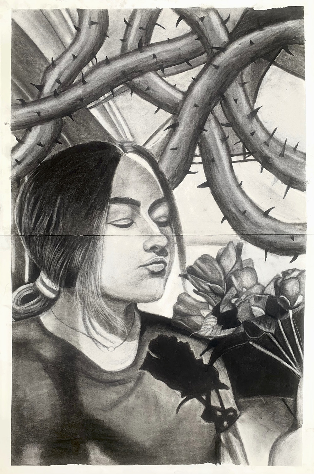 Drawing of a Woman Surrounded by Cacti Drawing of a Woman Surrounded by Cacti