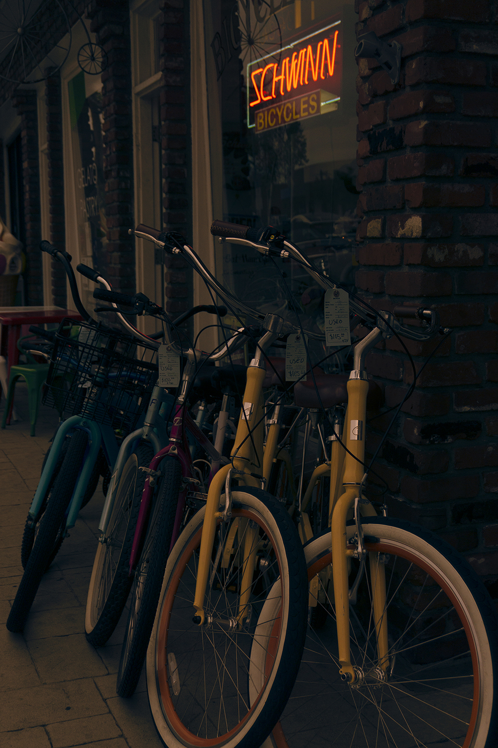A row of bikes A row of bikes