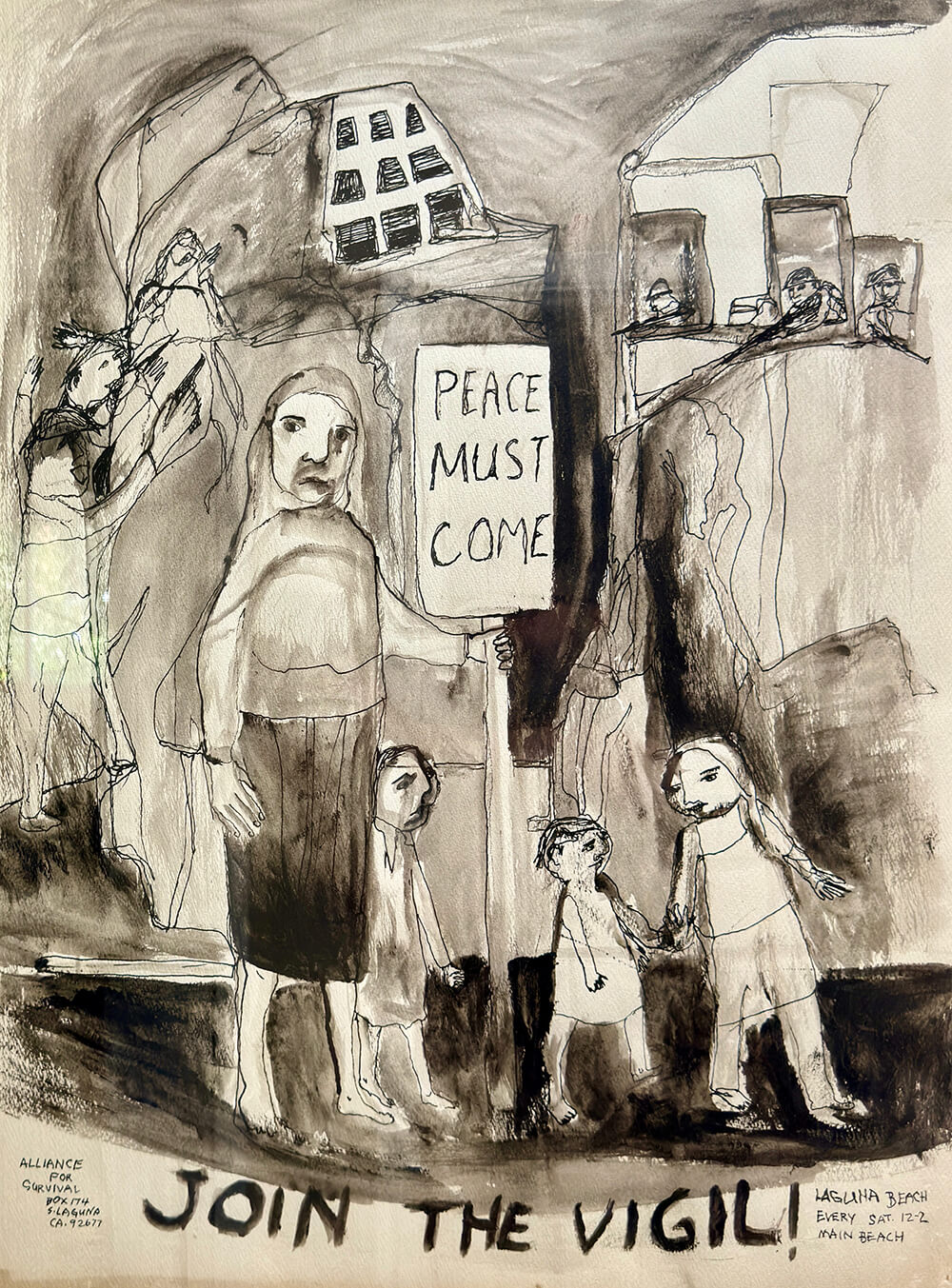 Join the Vigil Woman and Children Protesting